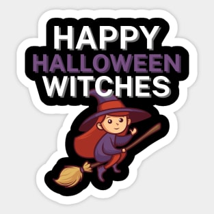 Happy halloween witches Sticker